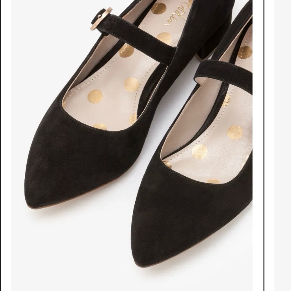 Boden Black Suede Heels